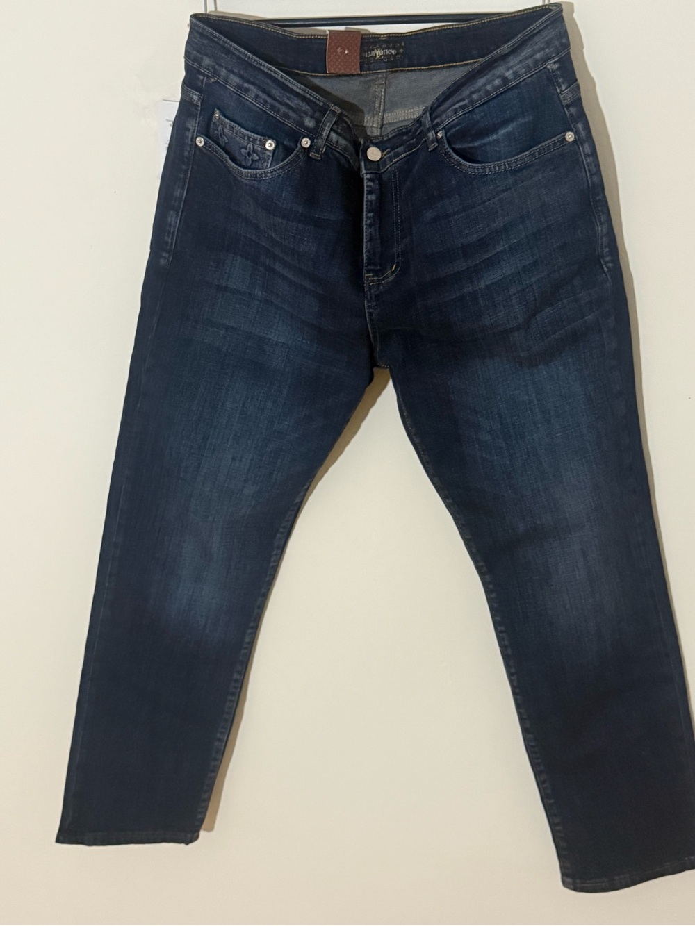 Louis Vuitton Men’s Indigo Monogram Back-Pocket Slim Straight Jeans - Picture 4 of 5
